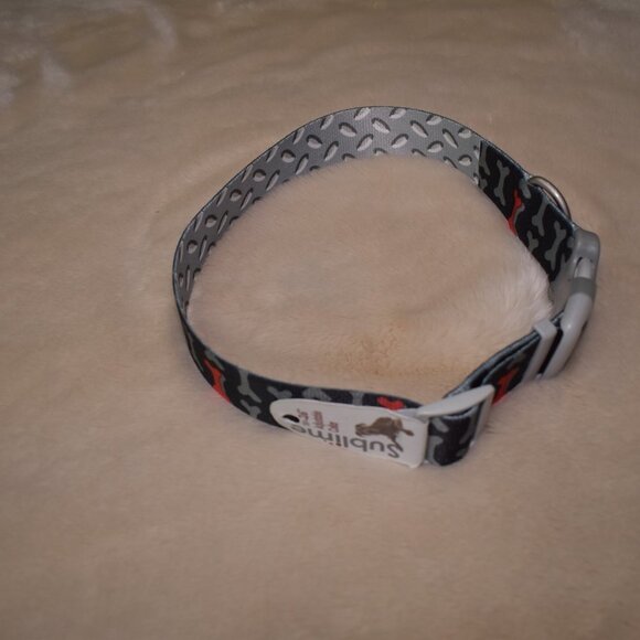 Sublime Large Dog Collar - Dog Bone Print -18"-26" - Picture 4 of 6